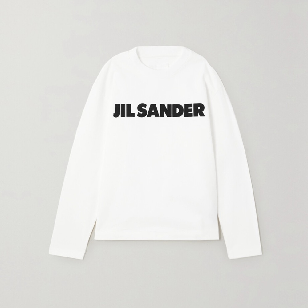 NWT Jill Sander Logo Print Cotton Sweatshirt